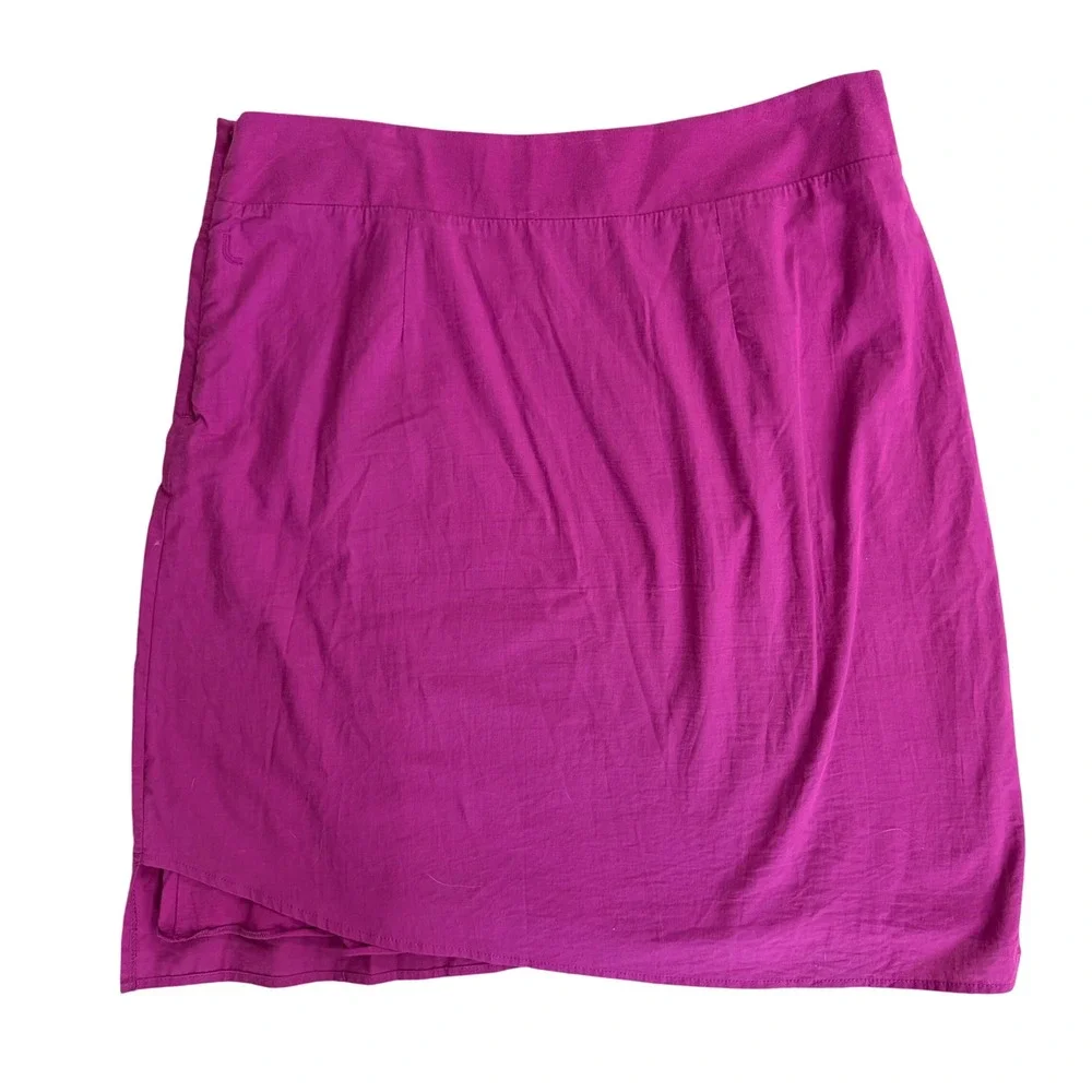 Lole Wrap Skirt 10 XL Gorpcore Magenta Purple Cotton Floral Graphic Zip Mini
